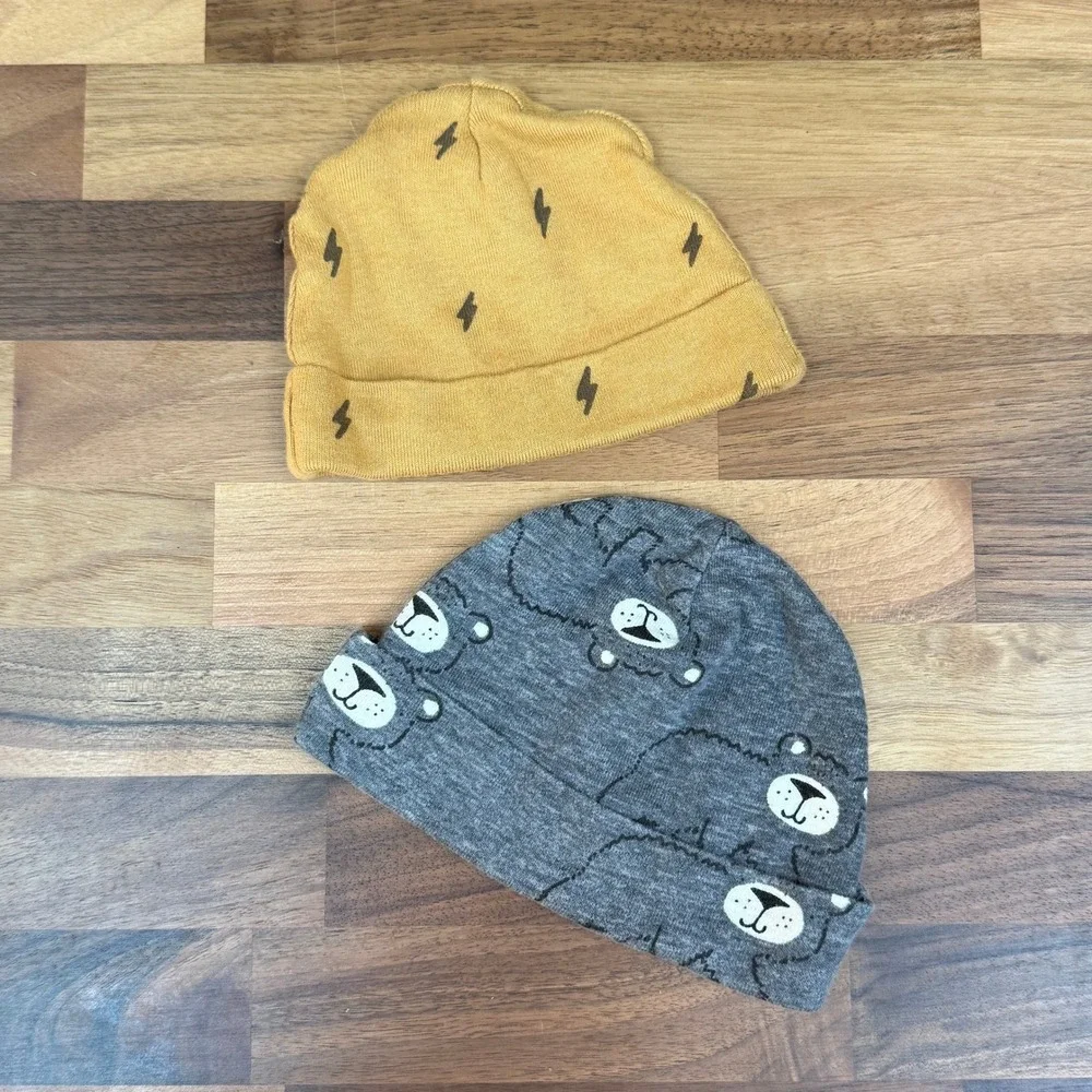 Gerber Baby Hat and Bootie Set Newborn 0-6M Bear Lightning Bolt Dinosaur‎ 3pc